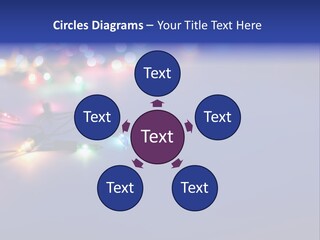 A Group Of Lights On A Table With A Blue Background PowerPoint Template