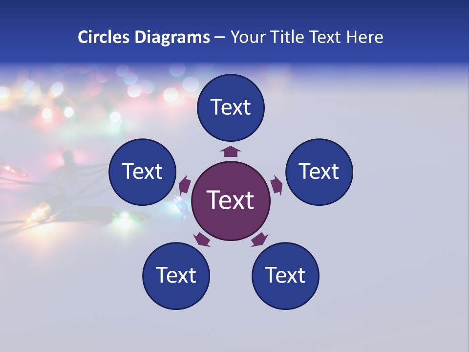 A Group Of Lights On A Table With A Blue Background PowerPoint Template