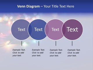 A Group Of Lights On A Table With A Blue Background PowerPoint Template