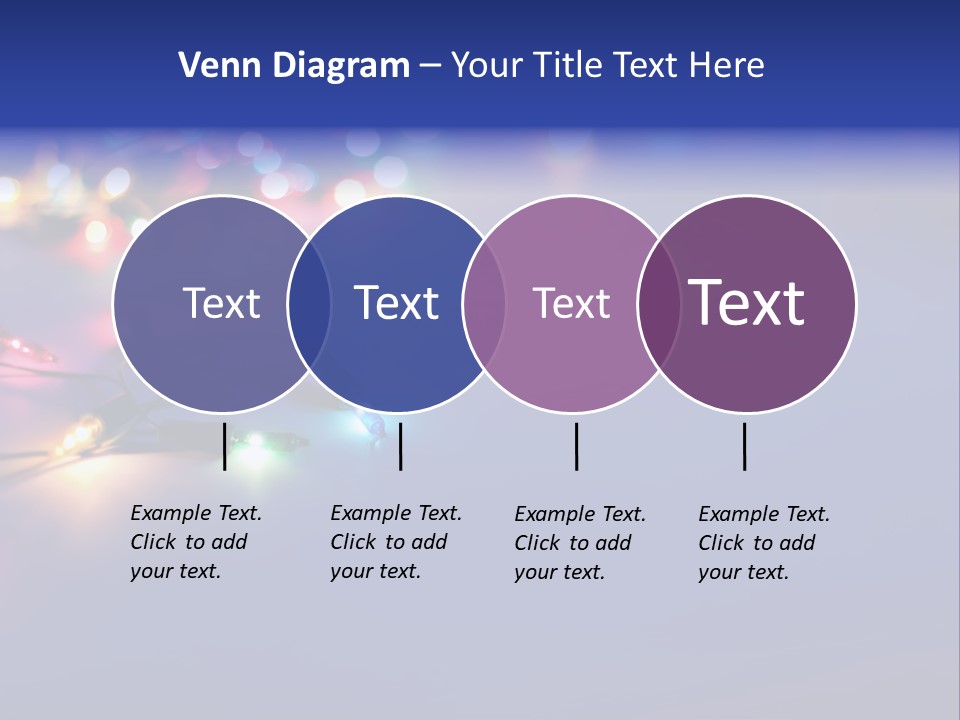 A Group Of Lights On A Table With A Blue Background PowerPoint Template