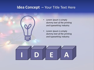 A Group Of Lights On A Table With A Blue Background PowerPoint Template