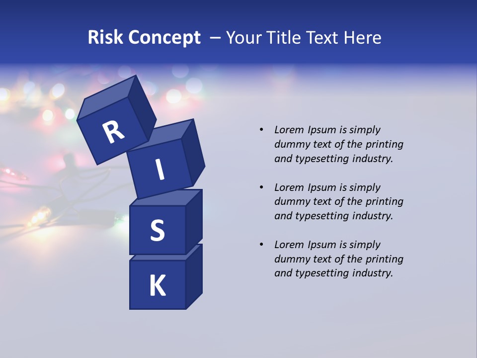A Group Of Lights On A Table With A Blue Background PowerPoint Template