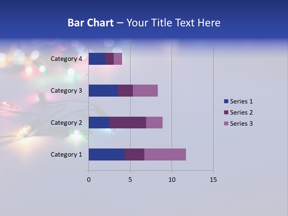 A Group Of Lights On A Table With A Blue Background PowerPoint Template