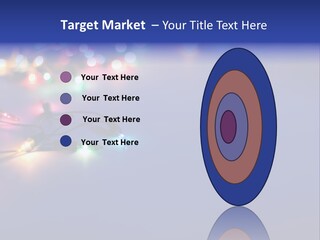 A Group Of Lights On A Table With A Blue Background PowerPoint Template