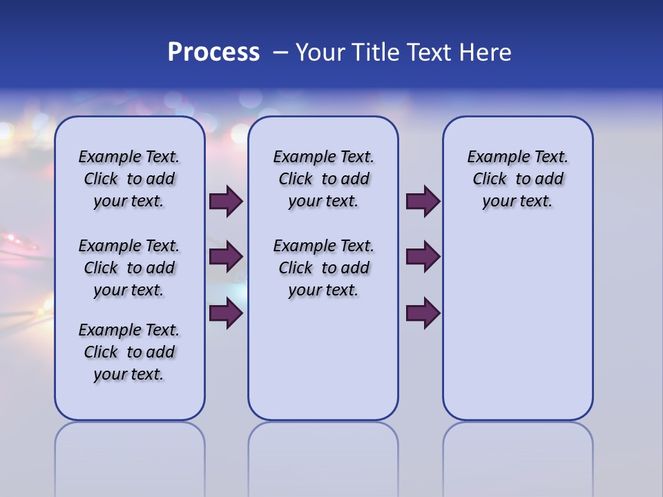 A Group Of Lights On A Table With A Blue Background PowerPoint Template