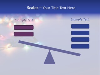 A Group Of Lights On A Table With A Blue Background PowerPoint Template