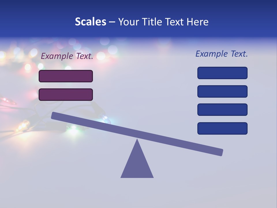 A Group Of Lights On A Table With A Blue Background PowerPoint Template