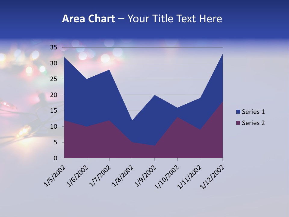 A Group Of Lights On A Table With A Blue Background PowerPoint Template