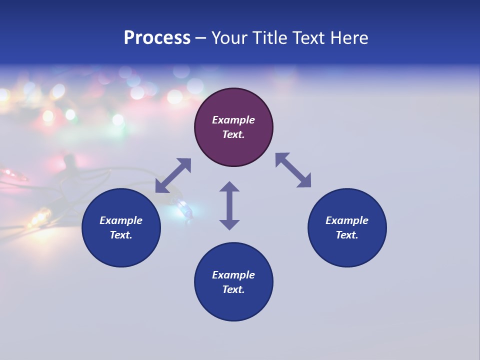 A Group Of Lights On A Table With A Blue Background PowerPoint Template
