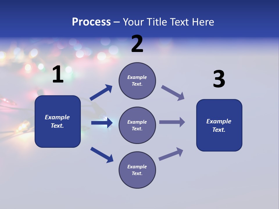 A Group Of Lights On A Table With A Blue Background PowerPoint Template