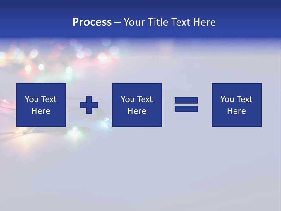 A Group Of Lights On A Table With A Blue Background PowerPoint Template