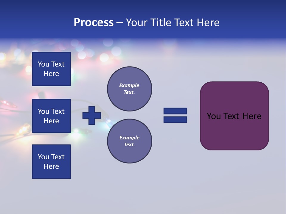 A Group Of Lights On A Table With A Blue Background PowerPoint Template