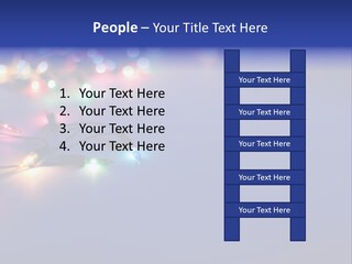 A Group Of Lights On A Table With A Blue Background PowerPoint Template
