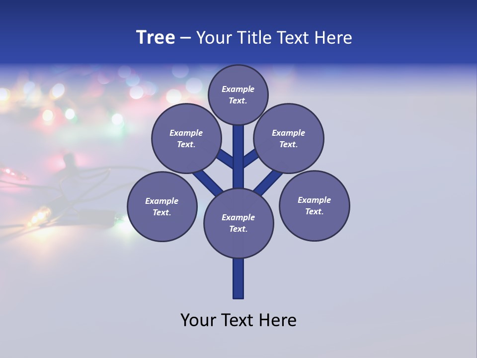 A Group Of Lights On A Table With A Blue Background PowerPoint Template