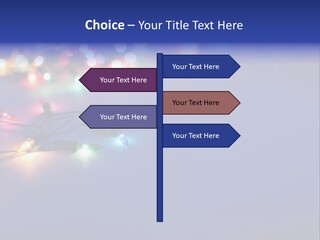 A Group Of Lights On A Table With A Blue Background PowerPoint Template