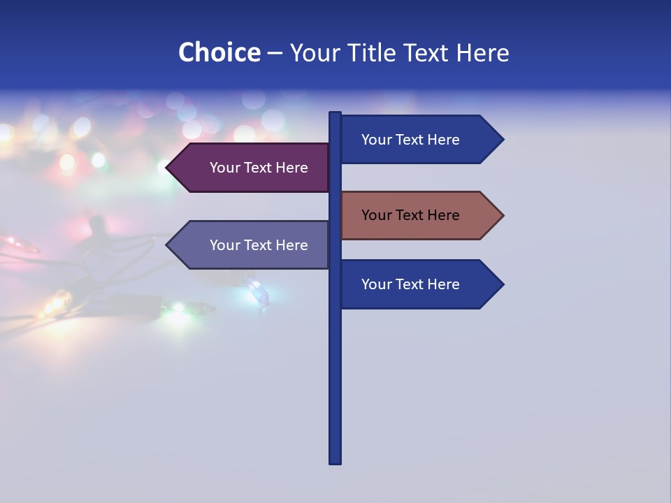 A Group Of Lights On A Table With A Blue Background PowerPoint Template