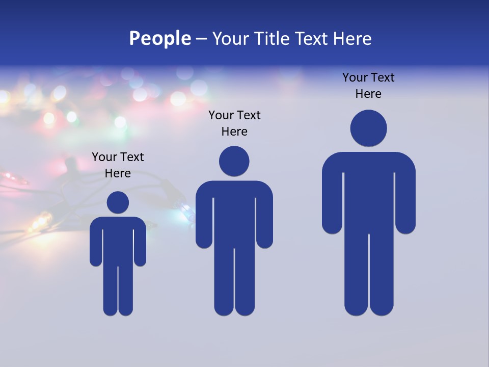A Group Of Lights On A Table With A Blue Background PowerPoint Template