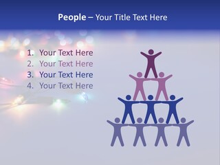 A Group Of Lights On A Table With A Blue Background PowerPoint Template