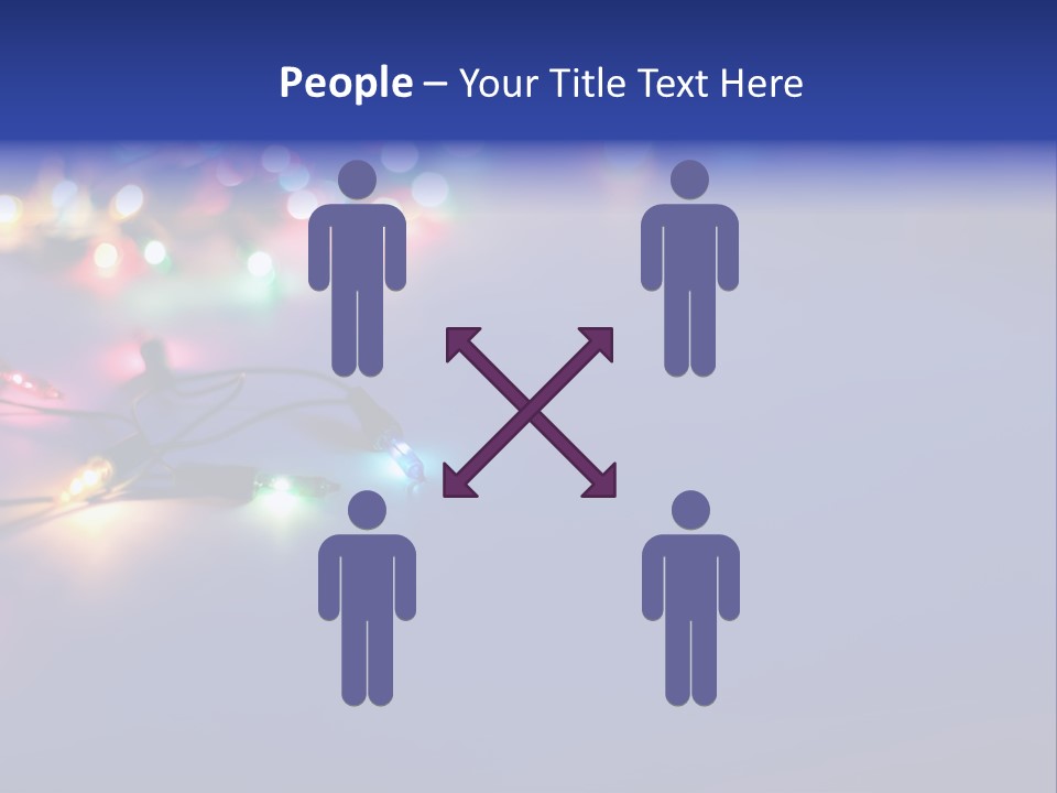 A Group Of Lights On A Table With A Blue Background PowerPoint Template