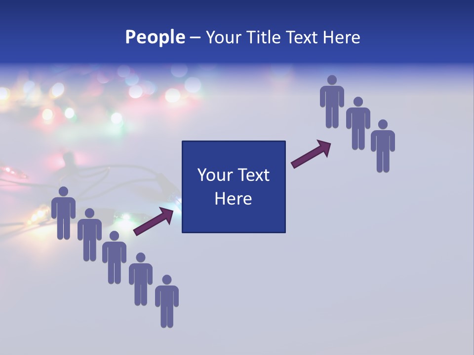 A Group Of Lights On A Table With A Blue Background PowerPoint Template