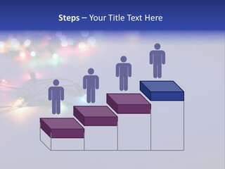 A Group Of Lights On A Table With A Blue Background PowerPoint Template