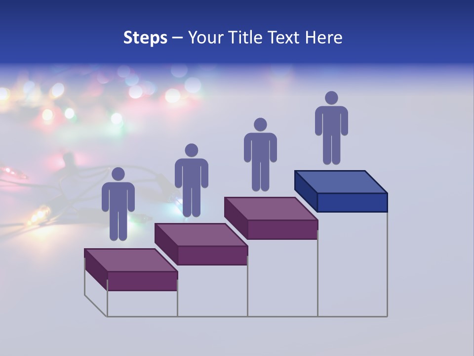 A Group Of Lights On A Table With A Blue Background PowerPoint Template