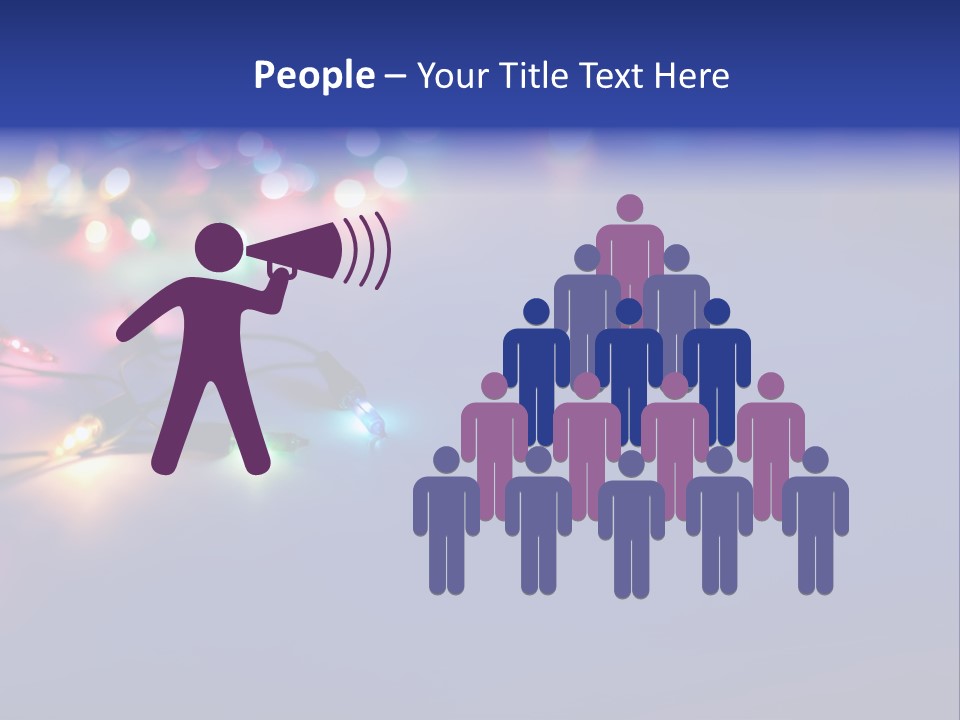 A Group Of Lights On A Table With A Blue Background PowerPoint Template
