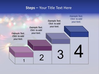 A Group Of Lights On A Table With A Blue Background PowerPoint Template