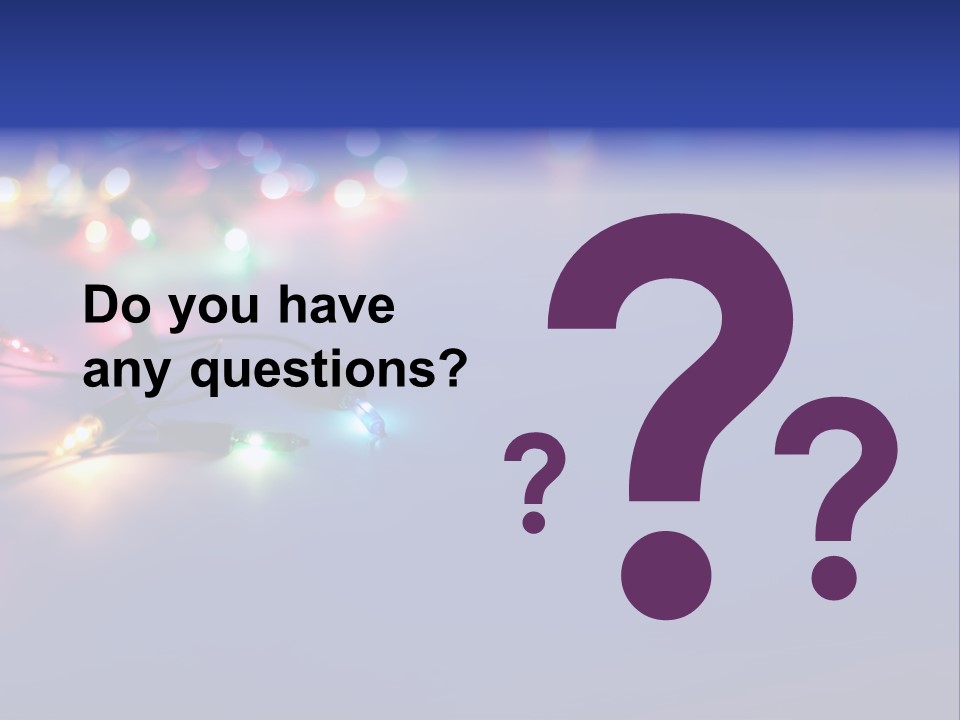 A Group Of Lights On A Table With A Blue Background PowerPoint Template