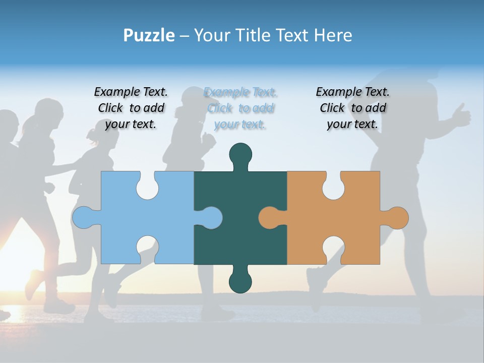 Group Sunset Lake PowerPoint Template