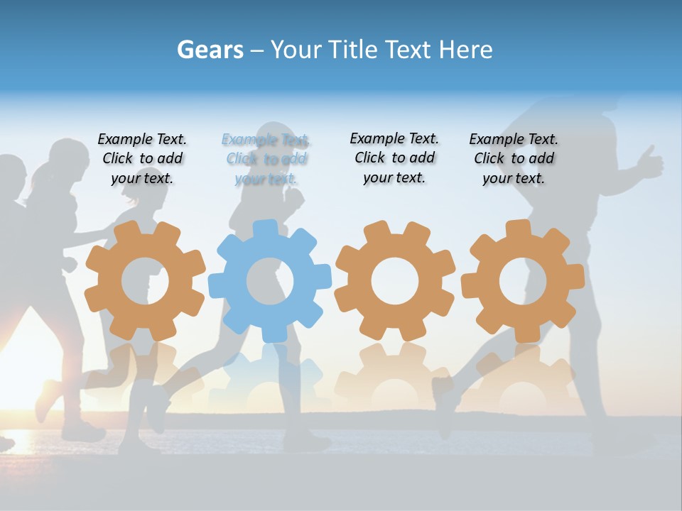 Group Sunset Lake PowerPoint Template