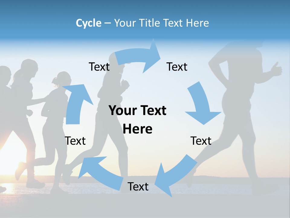 Group Sunset Lake PowerPoint Template