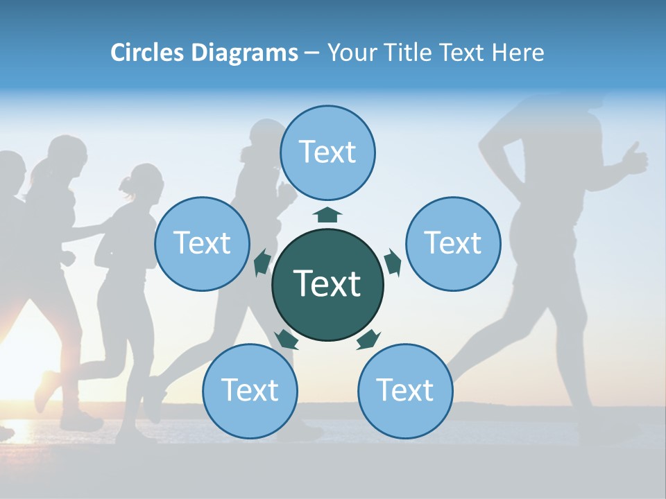 Group Sunset Lake PowerPoint Template