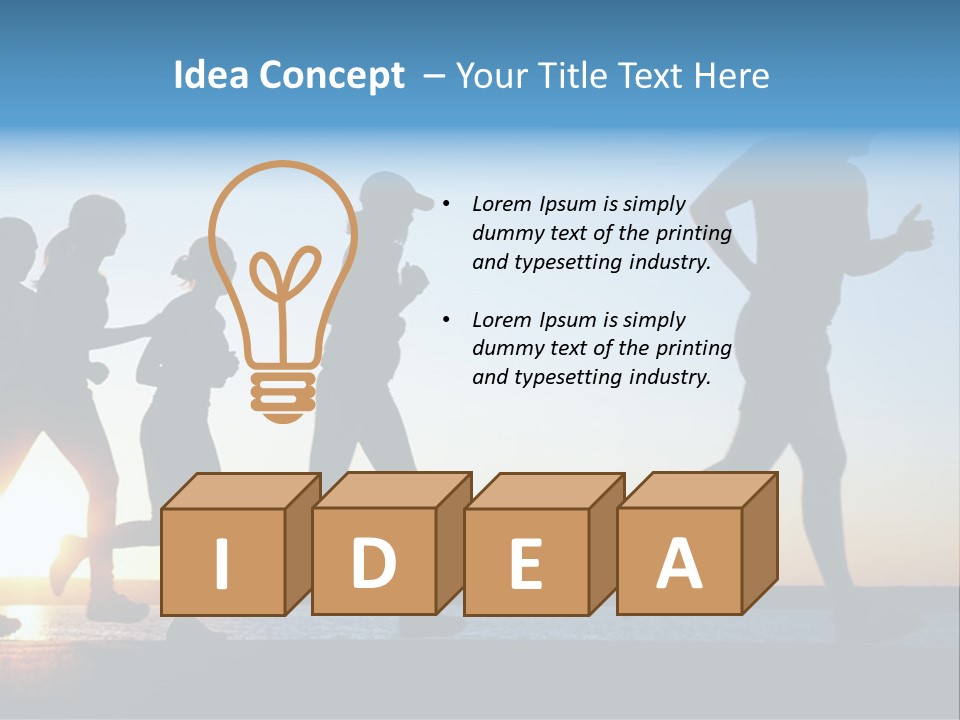 Group Sunset Lake PowerPoint Template