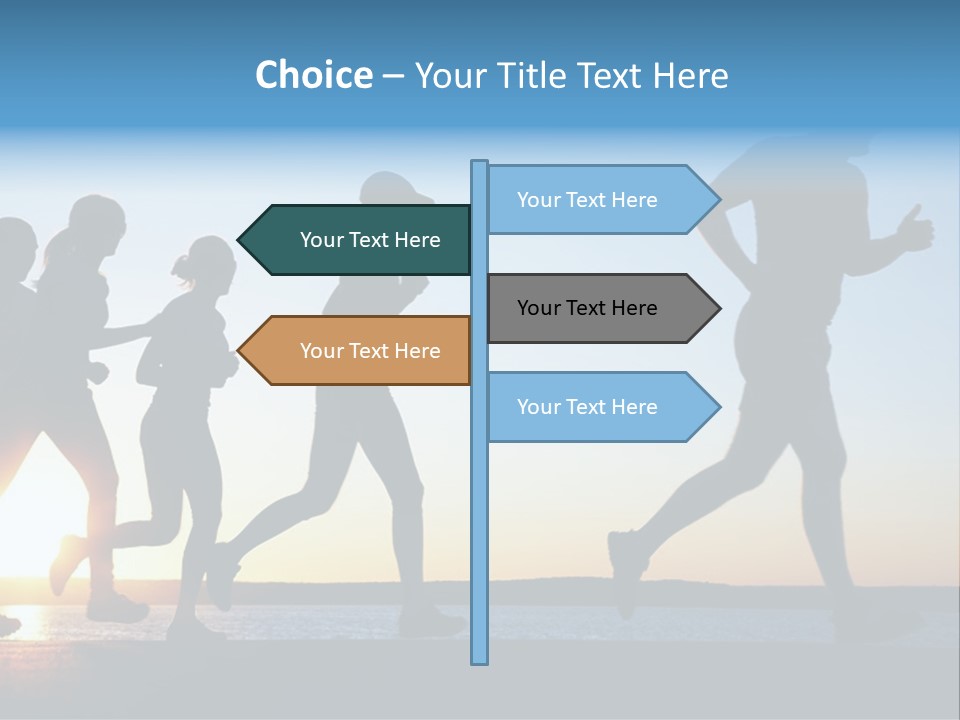 Group Sunset Lake PowerPoint Template