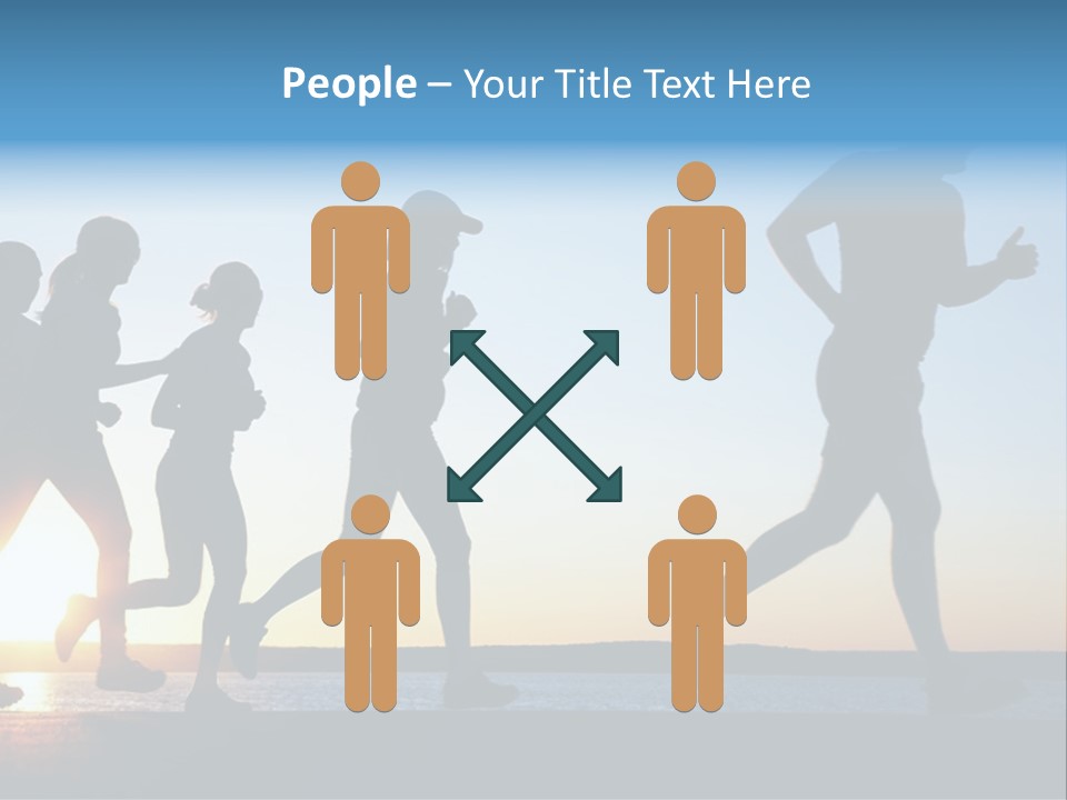 Group Sunset Lake PowerPoint Template