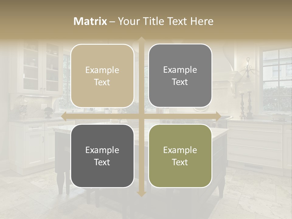 A Large Kitchen With A Center Island In The Middle Of It PowerPoint Template