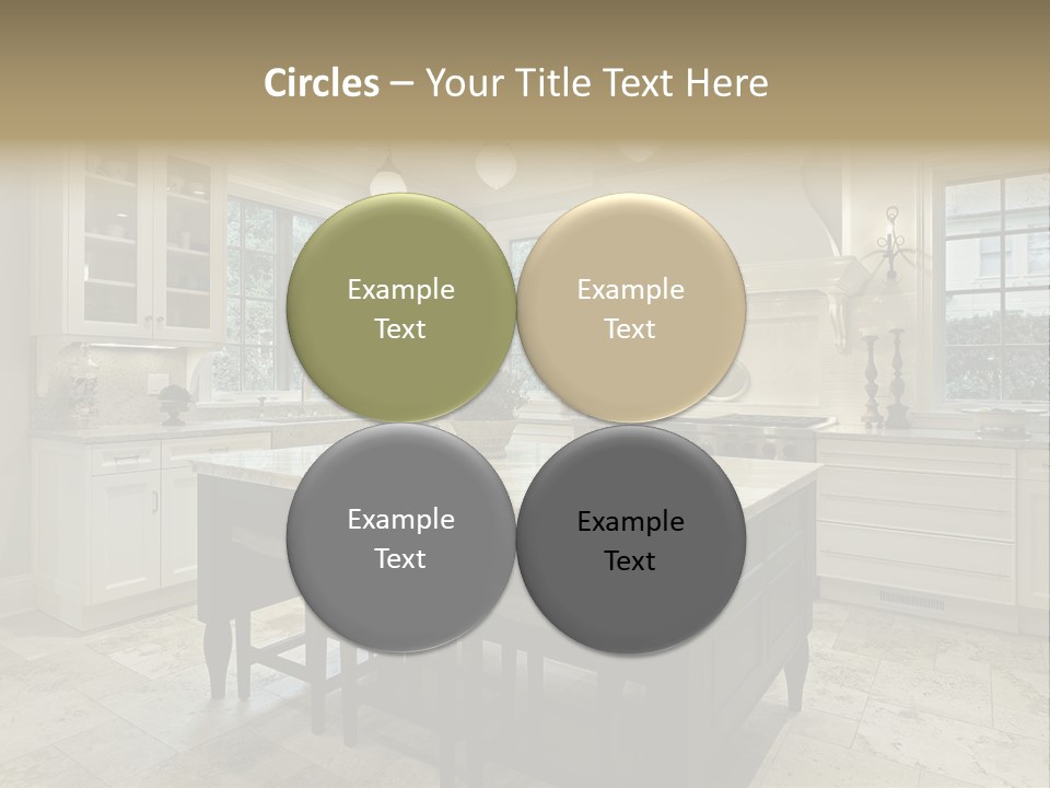 A Large Kitchen With A Center Island In The Middle Of It PowerPoint Template