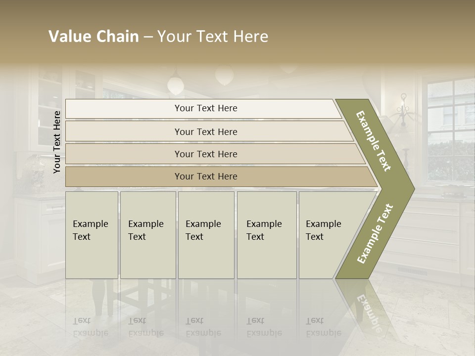 A Large Kitchen With A Center Island In The Middle Of It PowerPoint Template