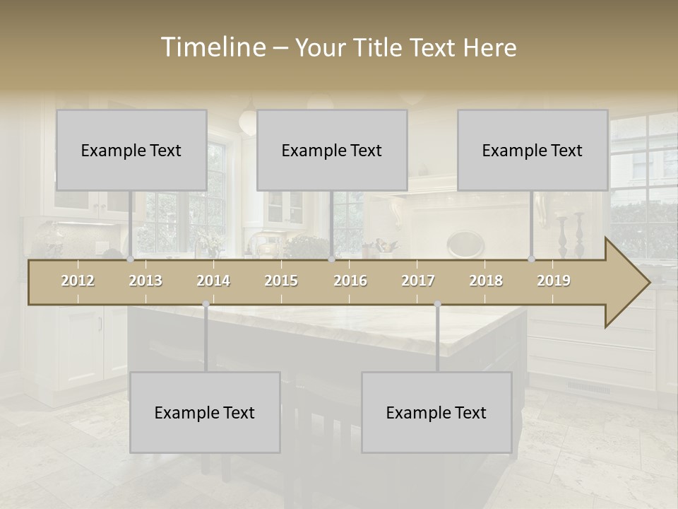 A Large Kitchen With A Center Island In The Middle Of It PowerPoint Template