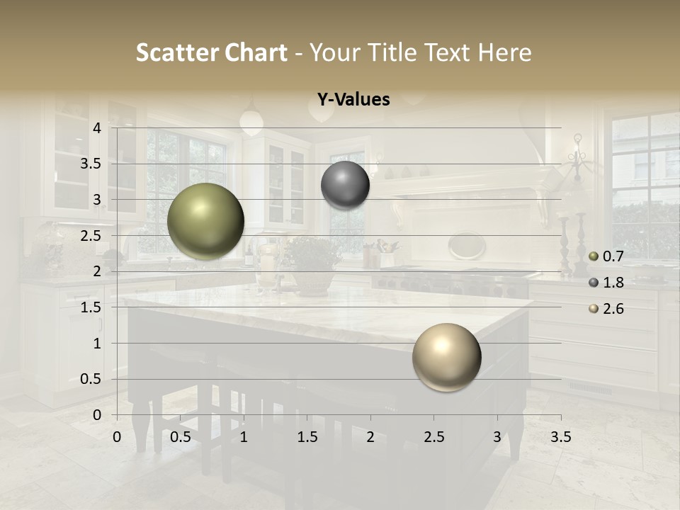 A Large Kitchen With A Center Island In The Middle Of It PowerPoint Template