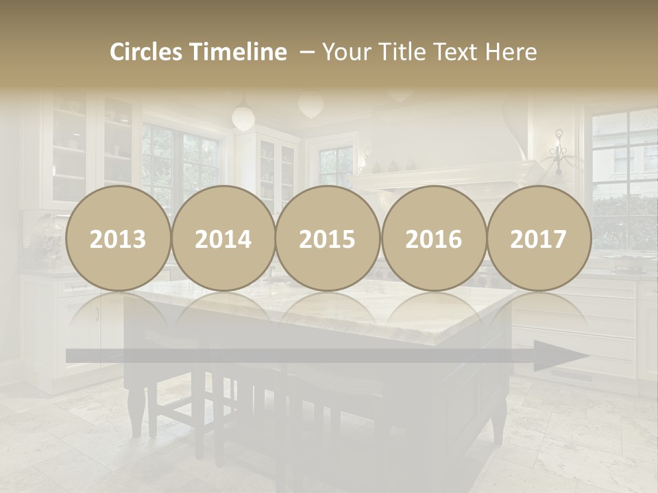 A Large Kitchen With A Center Island In The Middle Of It PowerPoint Template