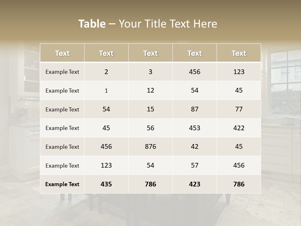 A Large Kitchen With A Center Island In The Middle Of It PowerPoint Template