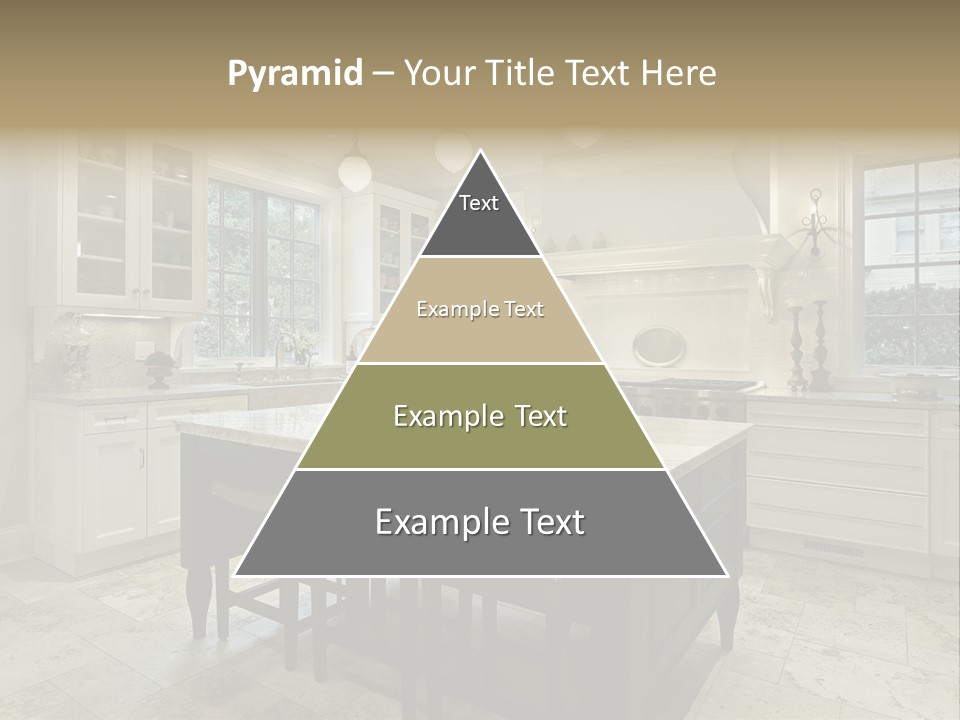 A Large Kitchen With A Center Island In The Middle Of It PowerPoint Template