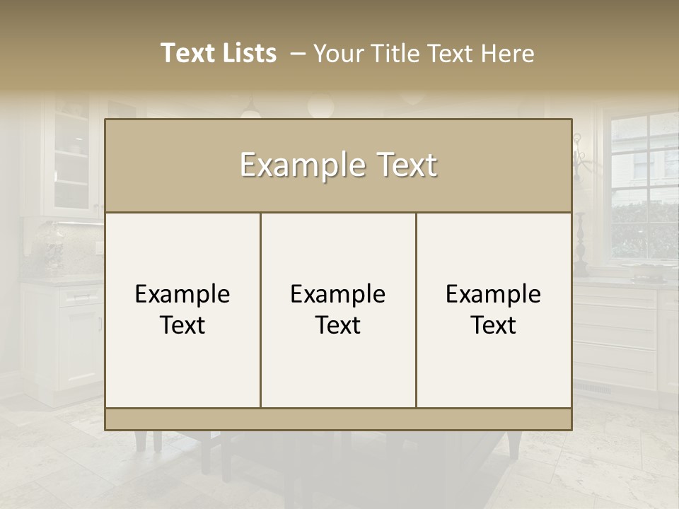 A Large Kitchen With A Center Island In The Middle Of It PowerPoint Template
