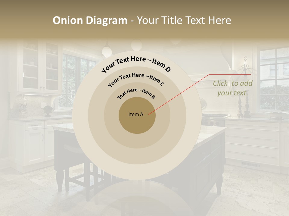 A Large Kitchen With A Center Island In The Middle Of It PowerPoint Template