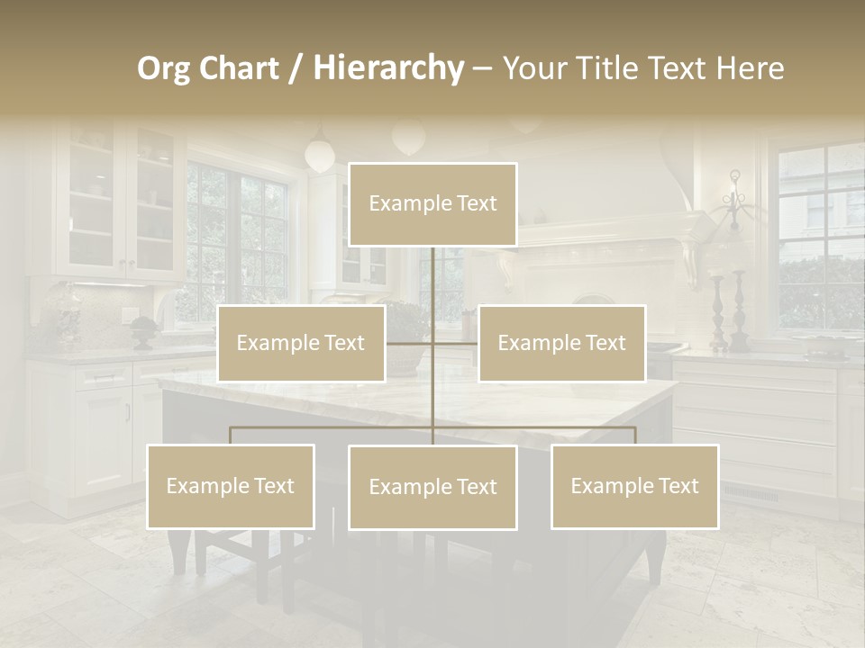 A Large Kitchen With A Center Island In The Middle Of It PowerPoint Template