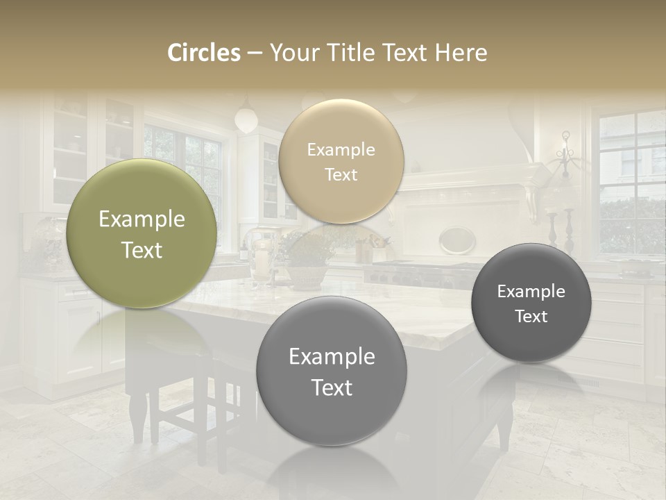 A Large Kitchen With A Center Island In The Middle Of It PowerPoint Template