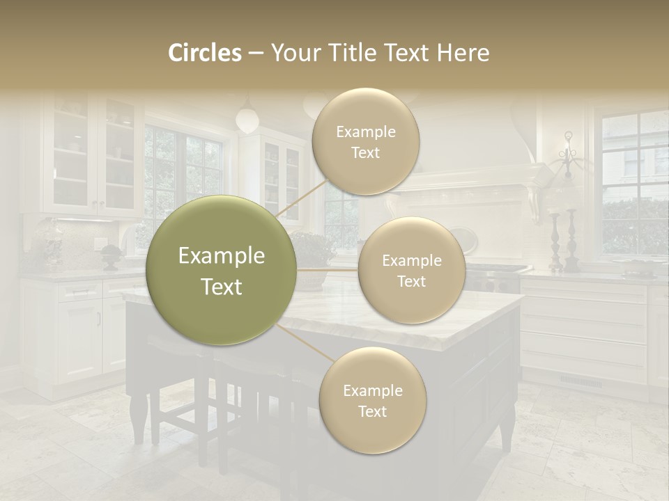 A Large Kitchen With A Center Island In The Middle Of It PowerPoint Template