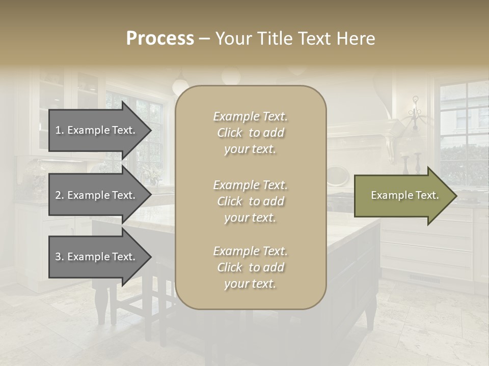 A Large Kitchen With A Center Island In The Middle Of It PowerPoint Template
